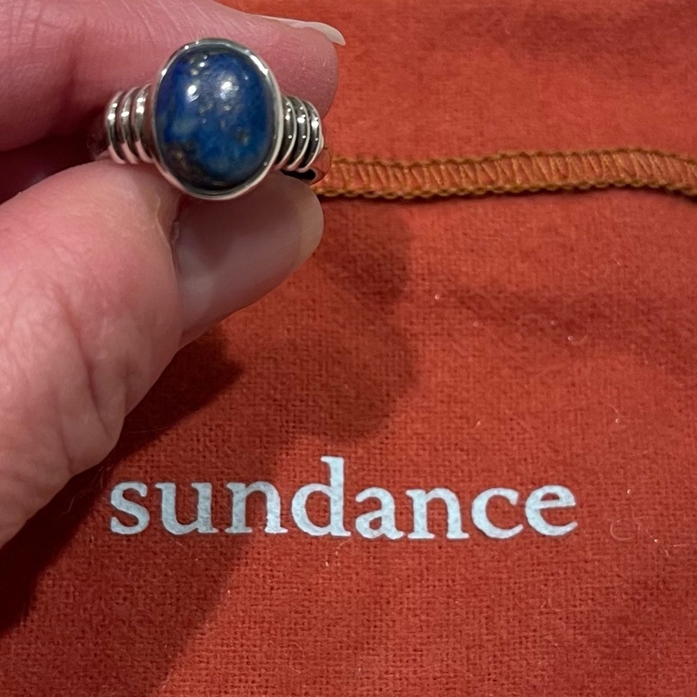 Sundance Catalog Sterling Silver and Lapis Ring - Size 7